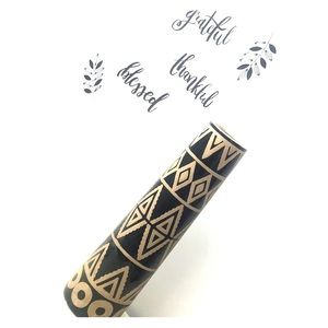 16” Aztec Ceramic Vase / Black Tribal Vase